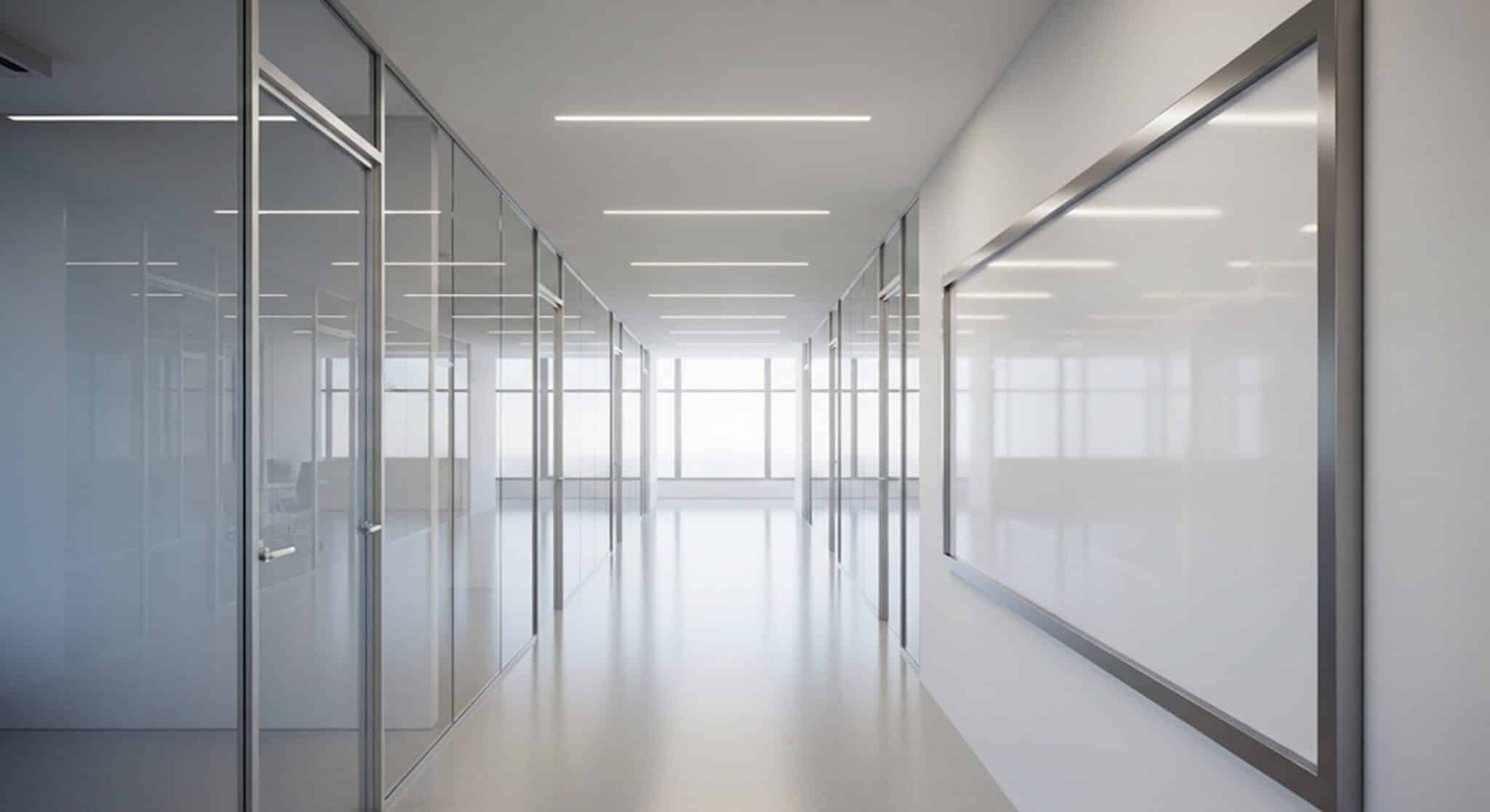 Cloisons vitrées de bureau équipées de film technique